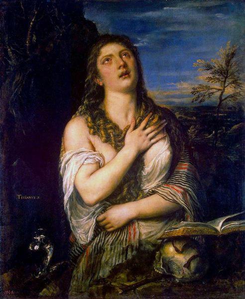Titian Bubende Hl. Maria Magdalena Sweden oil painting art
