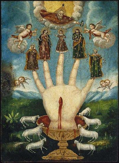 Anonymous The All-Powerful Hand), or The Five Persons Sweden oil painting art