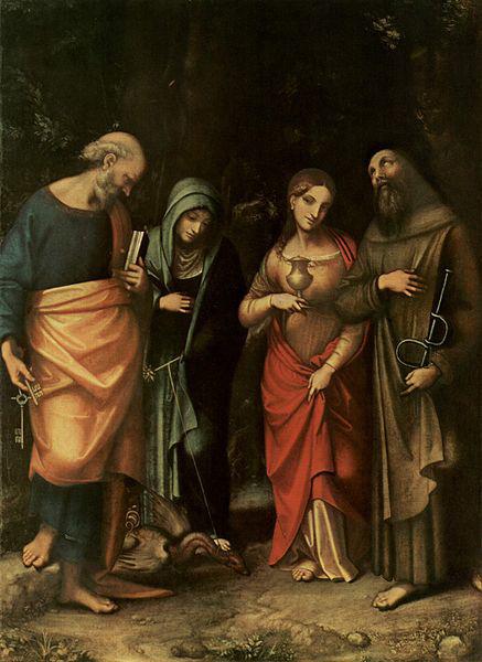 Correggio Vier Heilige Sweden oil painting art