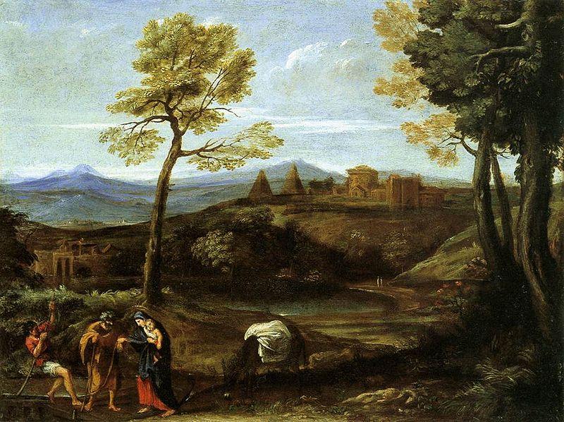 Domenichino Landscape with The Flight into Egypt Sweden oil painting art