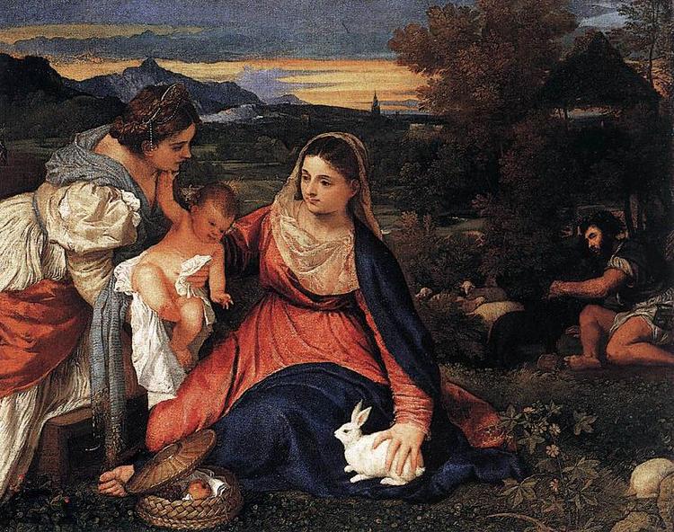 Titian Die Madonna mit dem Kaninchen Sweden oil painting art