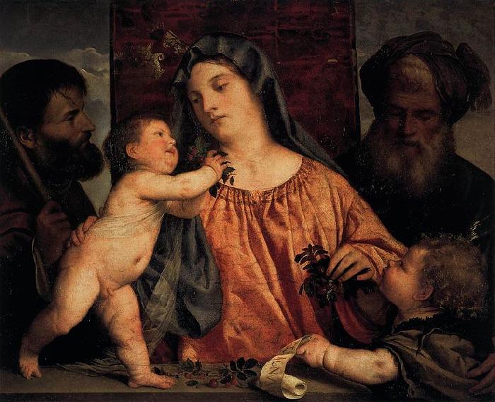 Titian Madonna of the Cherries Sweden oil painting art