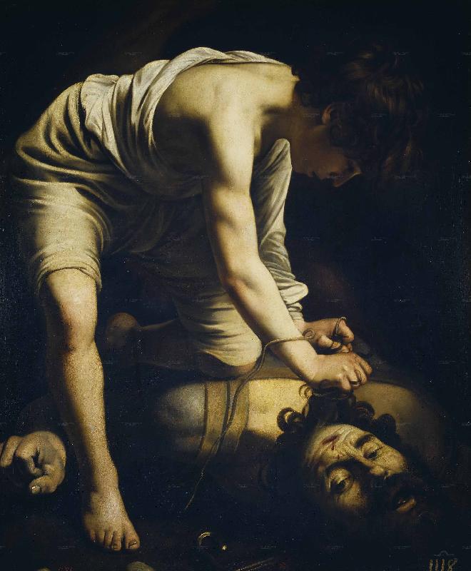 Caravaggio David and Goliath Sweden oil painting art