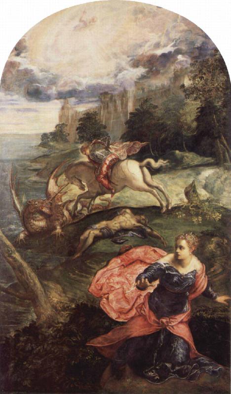 Tintoretto Saint George and the Dragon Sweden oil painting art