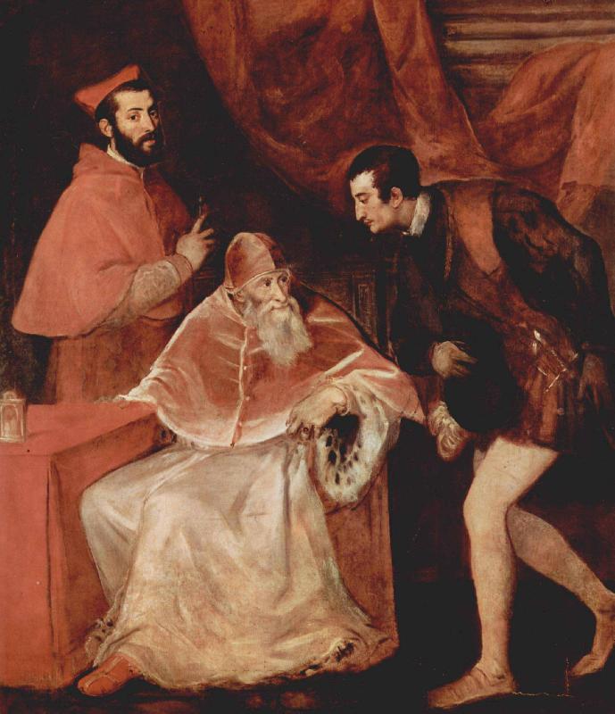 Titian Pope Paul III and his Grandsons oil painting picture