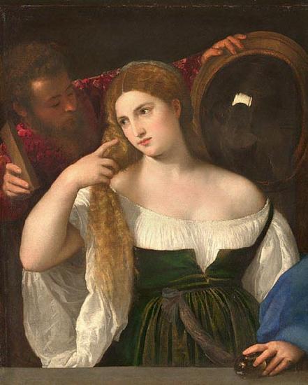 Titian Woman with a Mirror Sweden oil painting art