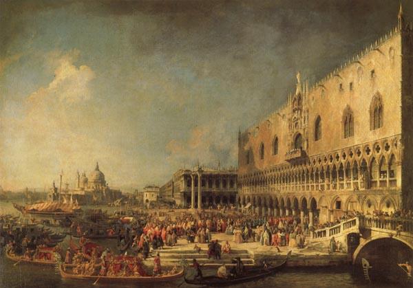 Canaletto The Reception of the French Ambassador in Venice oil painting image