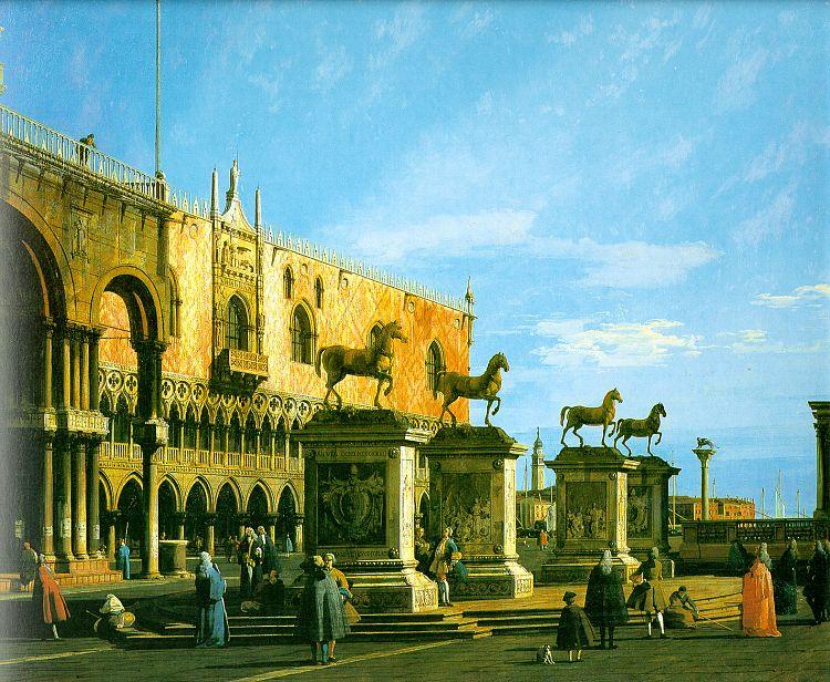Canaletto Capriccio- The Horses of San Marco in the Piazzetta Sweden oil painting art