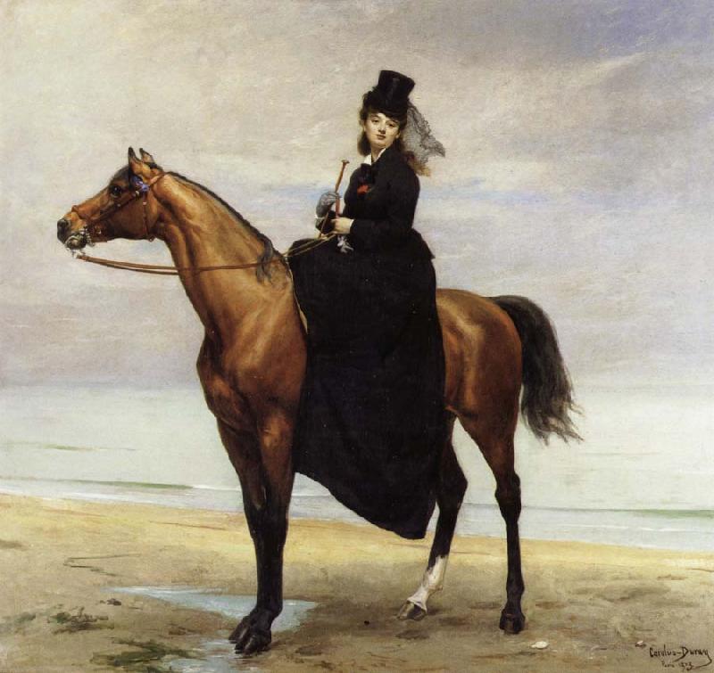 Carolus-Duran At the Seaside,Sophie Croizette on horseback Sweden oil painting art