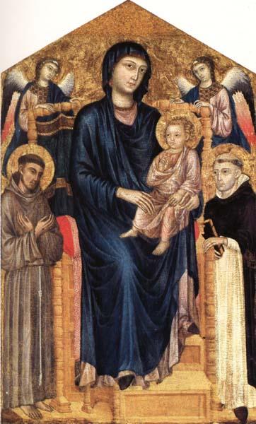 Cimabue Madonna nad Child Enthroned with Two Angels and SS.Francis and Dominic oil painting picture