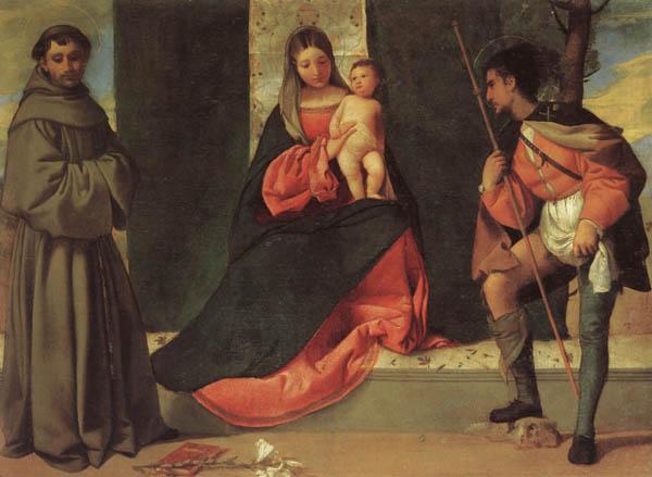Giorgione Madonna and Child with SS.ANTHONY AND rOCK Sweden oil painting art