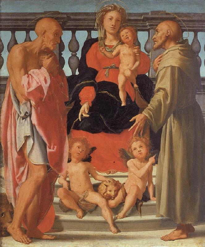 Pontormo Madonna and Child with SS.Jerome and Francis and Two Angels oil painting image