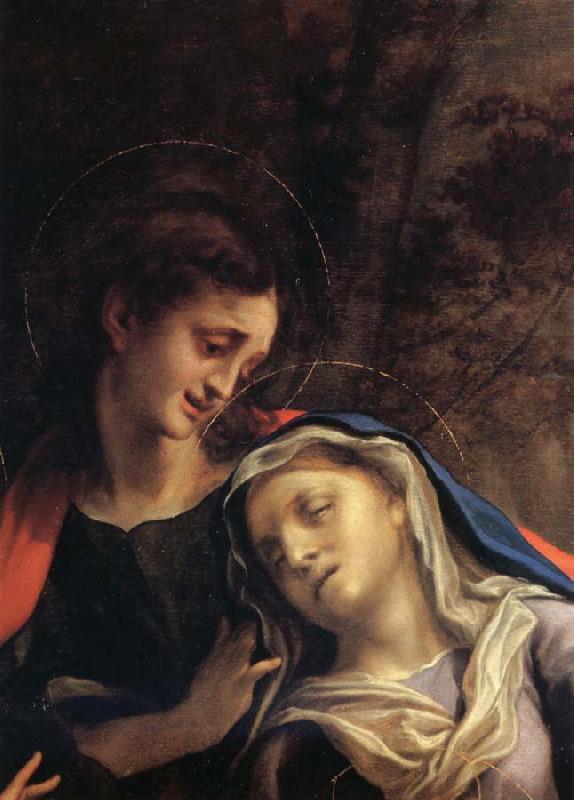 Correggio Deposition,details oil painting picture