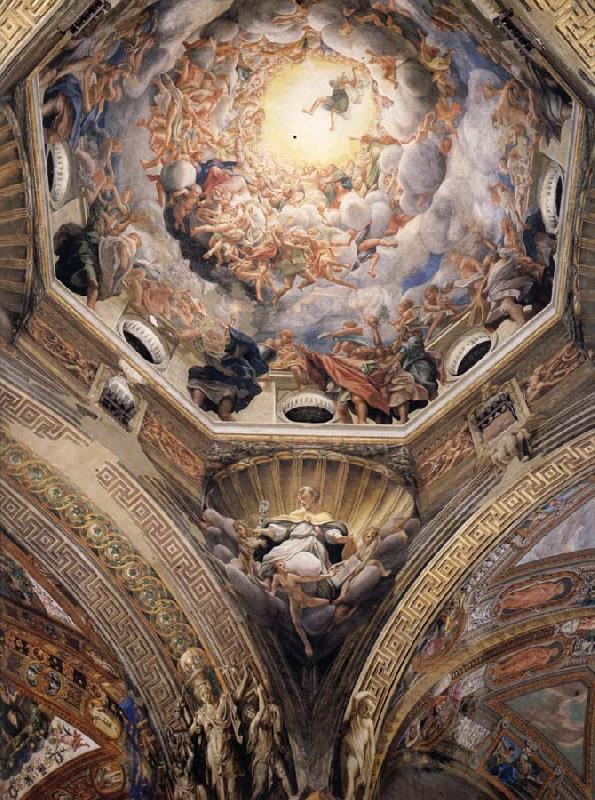 Correggio Partial view of the cupola with the pendentive depicting Saint Hilary Sweden oil painting art