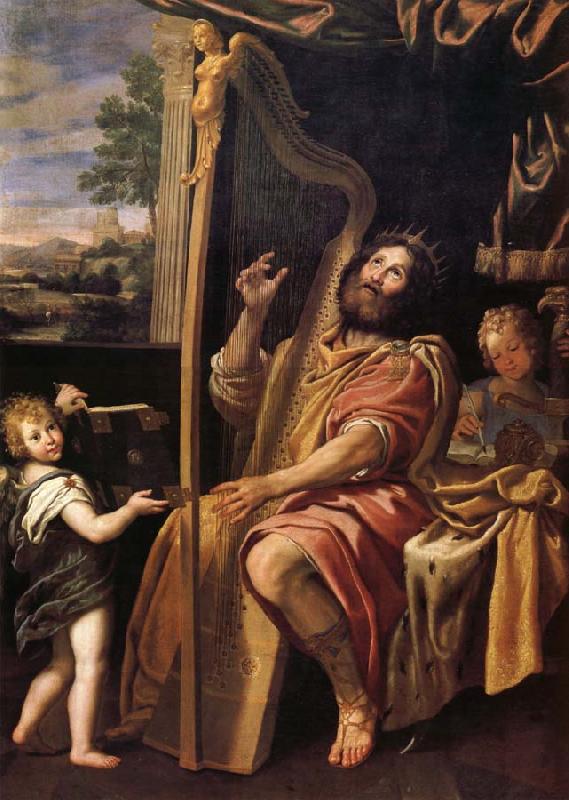 Domenichino Le Roi David jouant de la harpe oil painting picture
