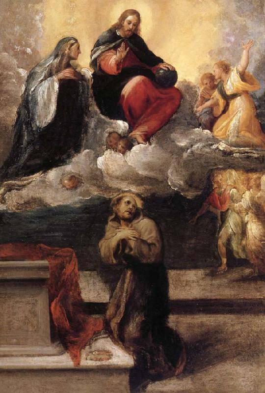 Faccini,Pietro Le Christ et la Vierge apparaissent a Saint Francois d'Assise Sweden oil painting art