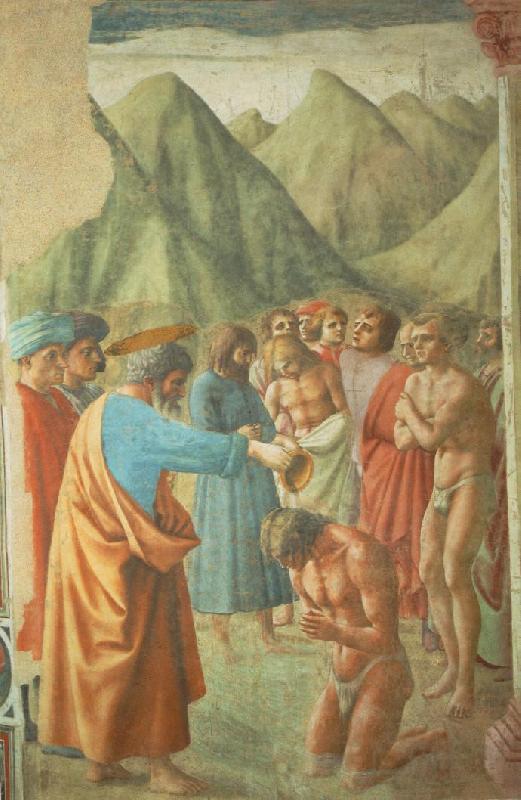 MASACCIO The Baptism of the Neophytes Sweden oil painting art