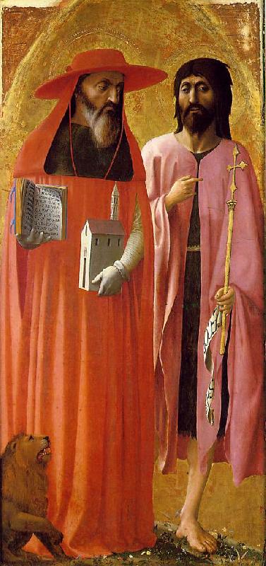 MASACCIO St Jerome and St John the Baptist Sweden oil painting art