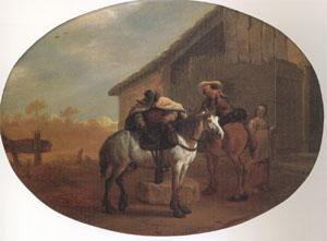 Bamboccio Travelers Leaving an Inn (mk05) oil painting image