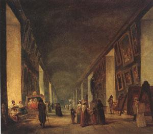 louvre The Grande Galerie at the Louvre between (mk05) Sweden oil painting art