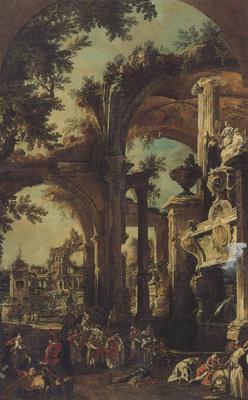 Canaletto (in alto a destra) Giambattista Piazzetta e Giovanni Battista Cimaroli (mk21) oil painting image