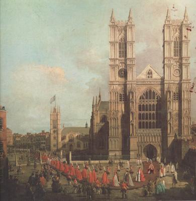 Canaletto L'abbazia di Westminster con la processione dei cavalieri dell'Ordine del Bagno (mk21) Sweden oil painting art