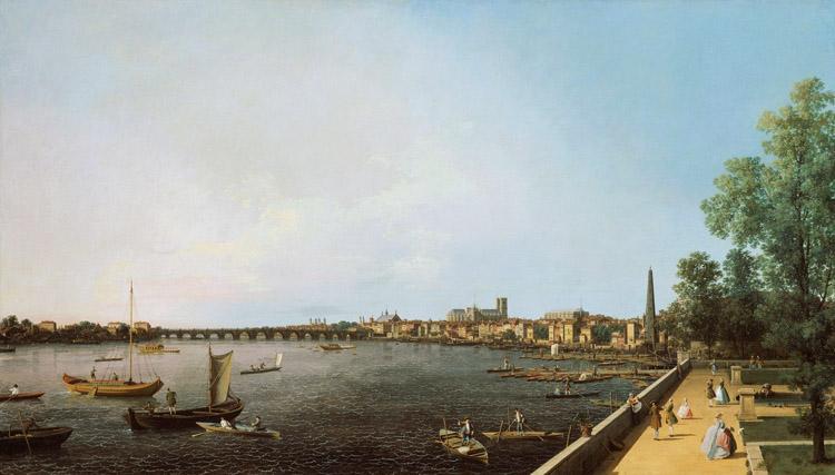 Canaletto View of London: The Thames from Somerset House towards Westminster (mk25) Sweden oil painting art