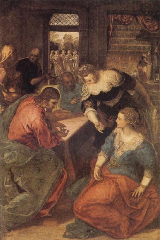 Tintoretto Christ with Mary and Martha oil painting picture